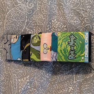 Rick And Morty 6 Pack Novelty Crew Socks - NWT